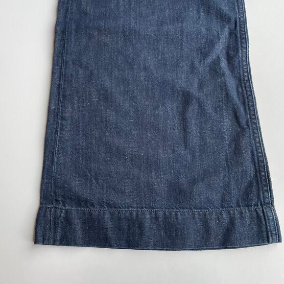 ASKK NY Denim Trouser Wide Leg Indigo Linen Cotton Blue Size 34 NEW - Picture 5 of 11